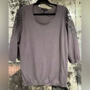 LANE BRYANT GRAY ROUND NECK CAUSAL COMFY EVERYDAY 3/4 SLEEVE SWEATER SIZE 18/20